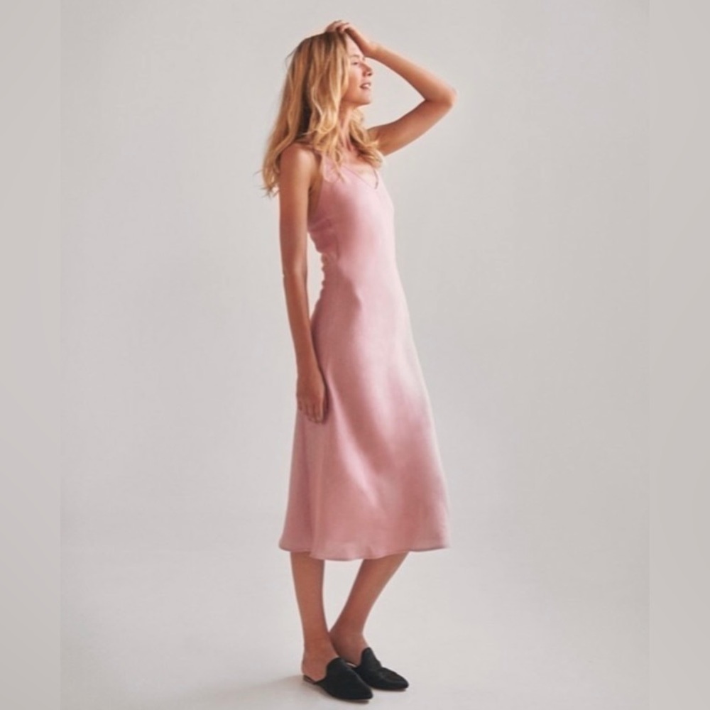 Pink Slip Linen Dress